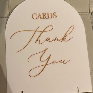 Gold Etched Thank you sign